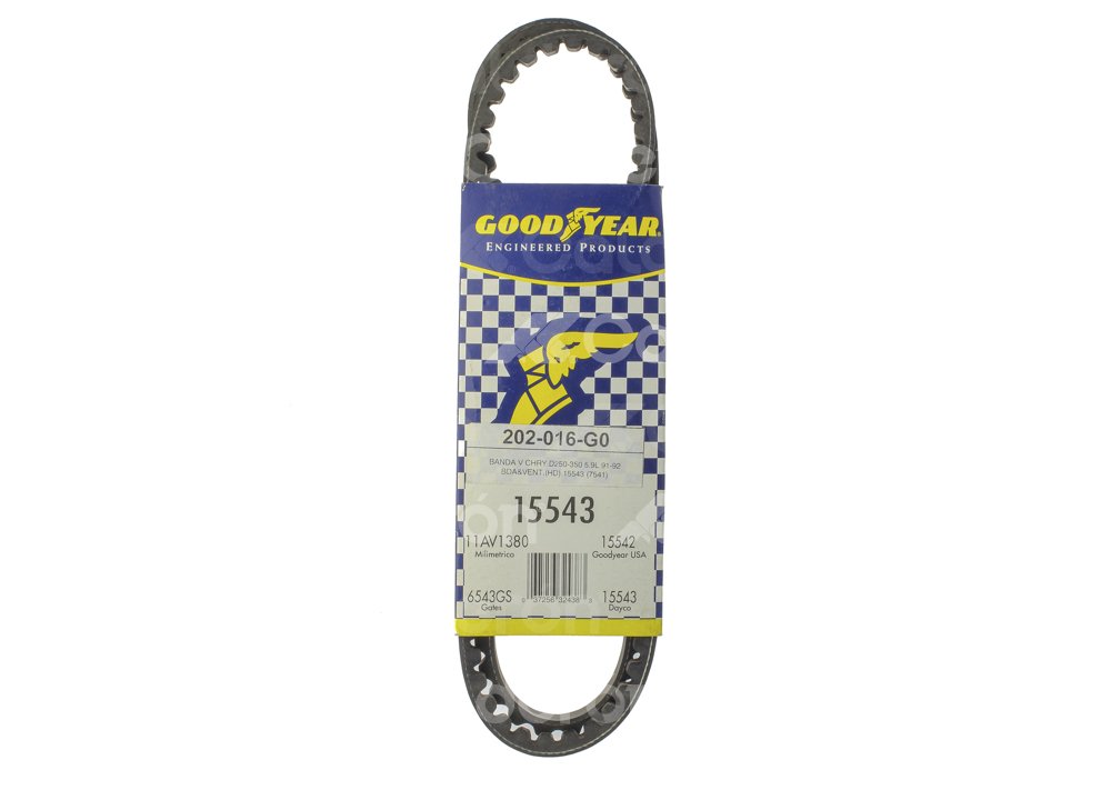 BANDA V CHRYSLER D250-350 5.9L 91-92 BDA&VENTILADOR No. GATES: HD 15543 No. GATES: 7541 GOODYEAR